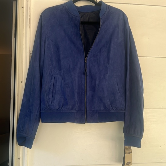 Stunning leather/suede reversible jacket with pockets - genuine leather - Picture 15 of 16